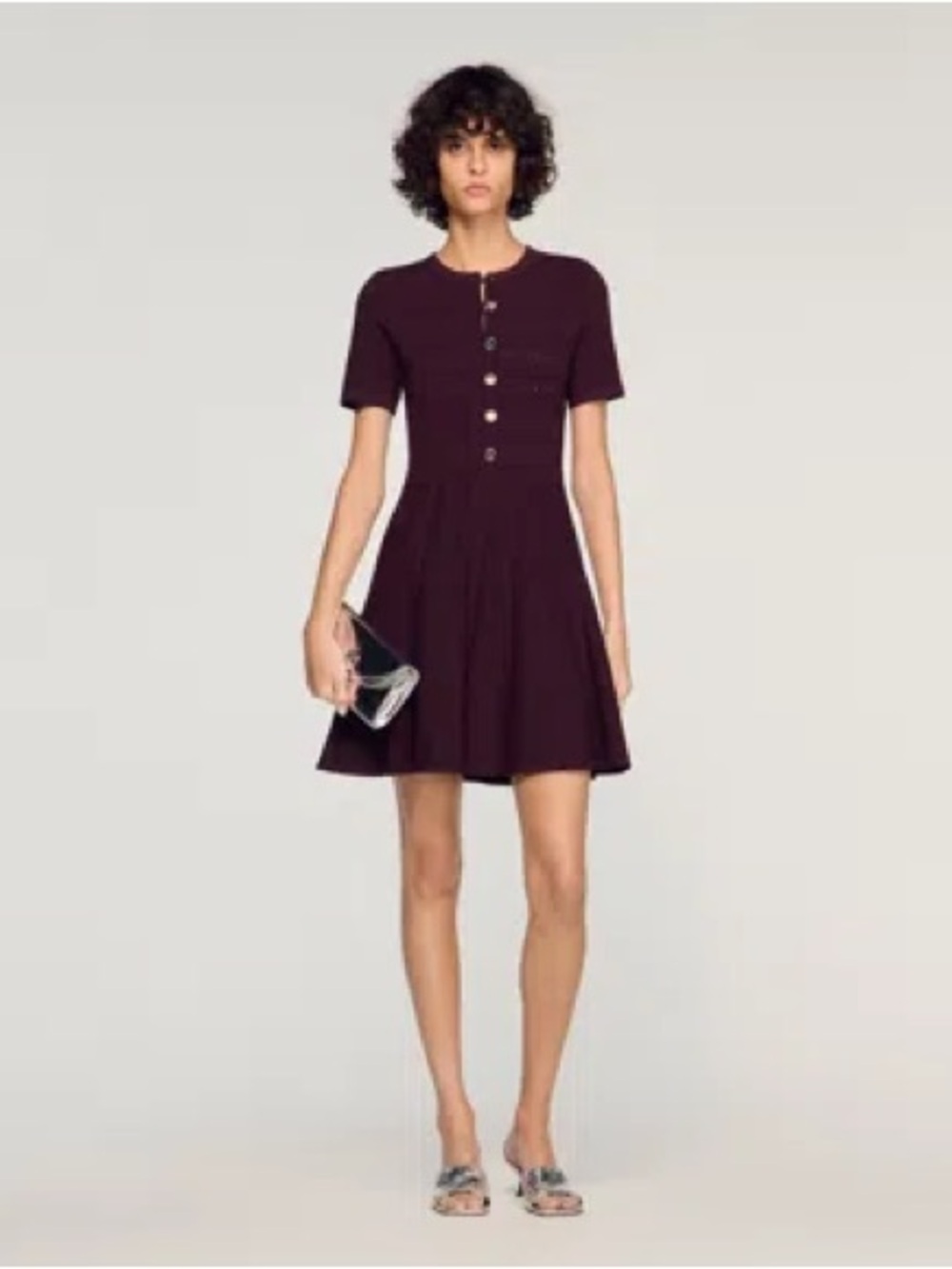 Sandro Size 42 / Size 10 Floral print knit mini dress